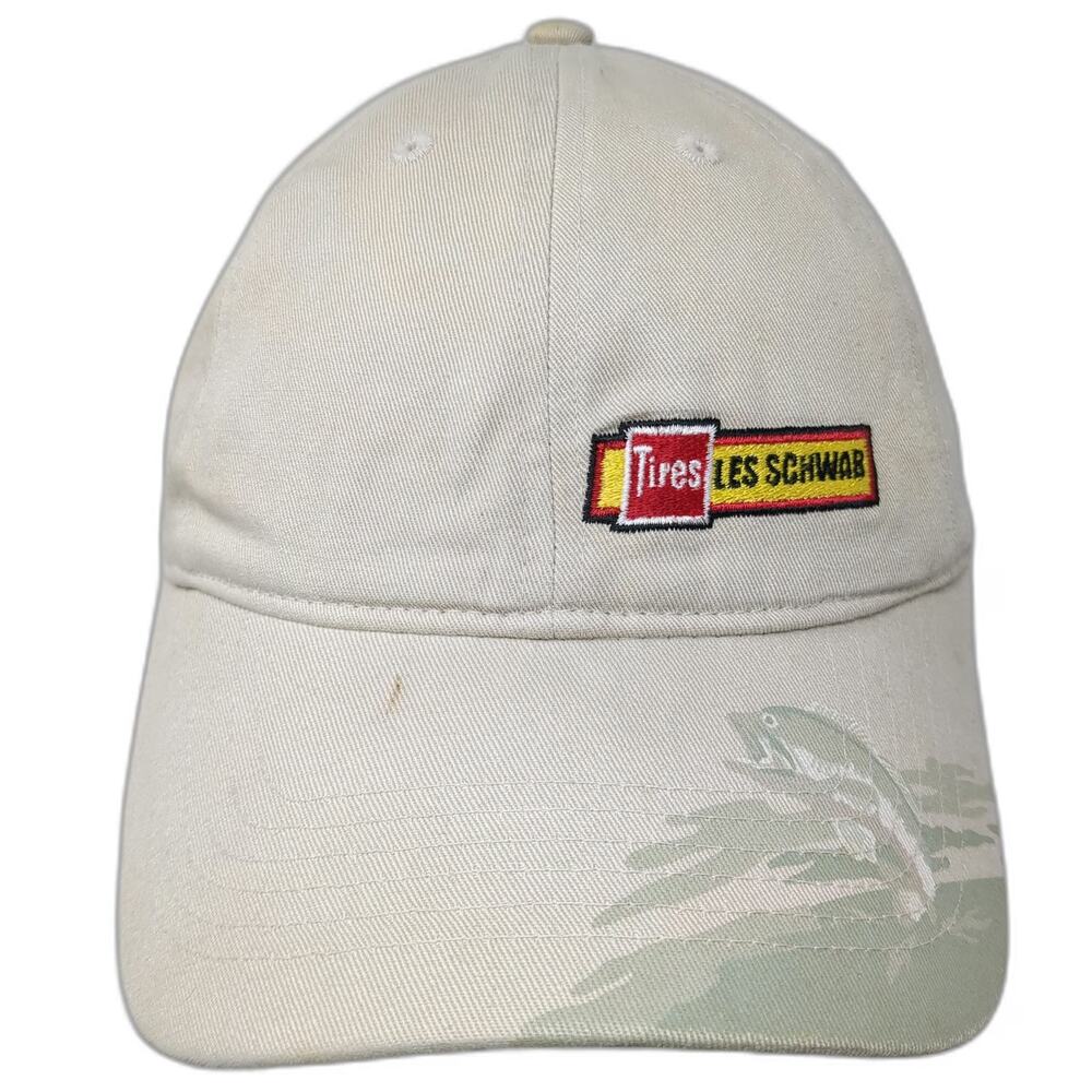 Cap America Les Schwab Tires Fish Hat Beige One Size Baseball Cap Strapback